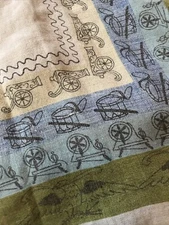 VINTAGE COLONIAL TABLECLOTH 50”x45”COTTON LINEN KITCHEN LINENS