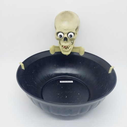 Animated Talking Skull Skeleton Halloween Candy Large Bowl Motion Activated Box - Picture 4 of 6