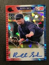 RUSSELL SMITH Brewers 2021 Leaf Pro Set Metal Baseball Cracked Ice AUTO # 1/3