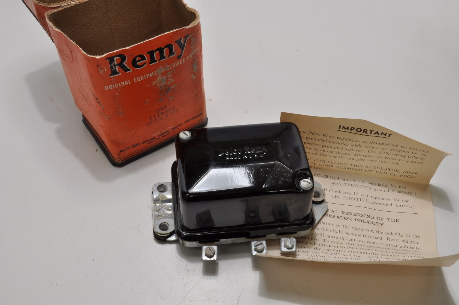 DELCO REMY 1118301 6 Volt 35 AMP VOLTAGE REGULATOR NEGATIVE GROUND eBay