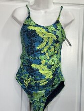 NWT KENSIE 1 Piece Women's Swimsuit Size Med Green/Blue/Yellow