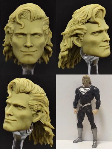 1/12 Painted Comics Superman Head Carved Model Fit 6'' Mafex Hush Action Figure