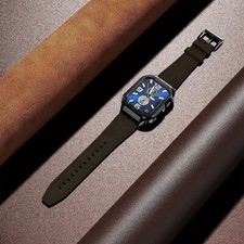 Mod Kit Metal Case PU Leather Strap For Apple Wacth Band Series SE 6 7 8 Ultra