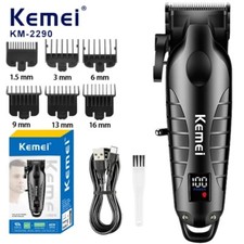 Cortapelos inalámbrico Kemei para hombre LCD recortadora eléctrica cero hueco corte de pelo KM-2290