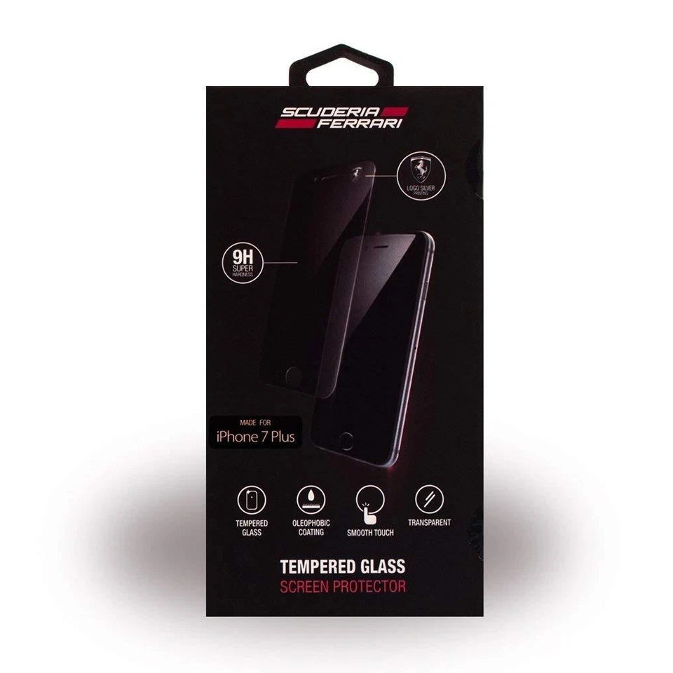 Funda protectora de pantalla Ferrari con logotipo para Apple iPhone 8 Plus/7 Plus - transparente Foto 2 de 4