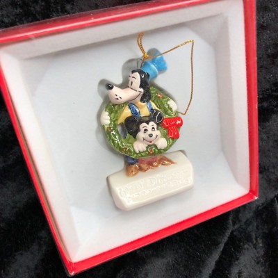 LE Schmid 1981 ''Annual'' Disney, Mickey Mouse Goofy,  Christmas Ornament Hallmark