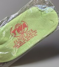 VTG Socks TWA Flight 75 Orlon Nylon NOS Green Golf Tennis Low Cut No Show 80s