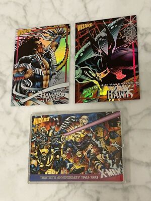 Marvel Wizard X-Men Turn Thirty, #7 Mike Grell's, & #8 Jim Valentino's Card