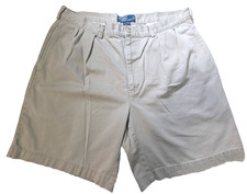 VTG 90s Polo Ralph Lauren Tyler Shorts Mens 38 Khaki Beige Pleated Chino