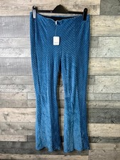Free People Pull On Penny Velvet Flares Trousers Pants Size Small  Blue Flared