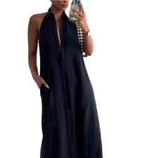Summer New Arrival Timeless Elegant Pure Color Sophisticated A Line Midi Dress