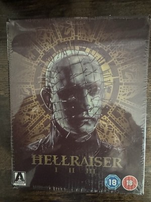 Hellraiser Trilogy Arrow (Blu-ray, 1987-1992, 3-Disk Set) Boxset   Region B