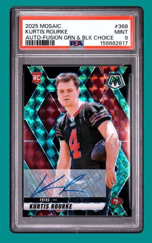 2025 Mosaic Kurtis Rourke Auto-Fusion Green & Black Choice /25🔥PSA 9🔥RC POP 1