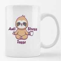 Kaffeetasse Anti Stress Tasse Faultier Keramik Tasse Weiß Geschenkidee Souvenir