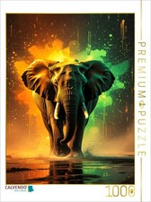 CALVENDO Puzzle Elefant in bunten Farben 1000 Teile Lege-Gr e 64 48 cm Foto