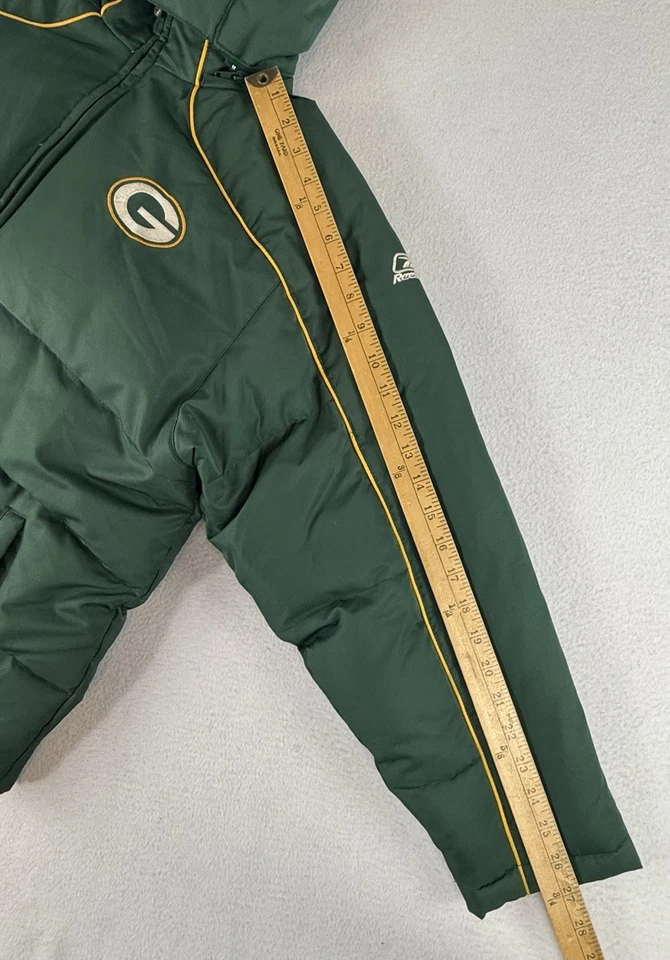 Jaqueta acolchoada Green Bay Packers Reebok com capuz feminina juvenil 14-16 - Imagem 3 de 4