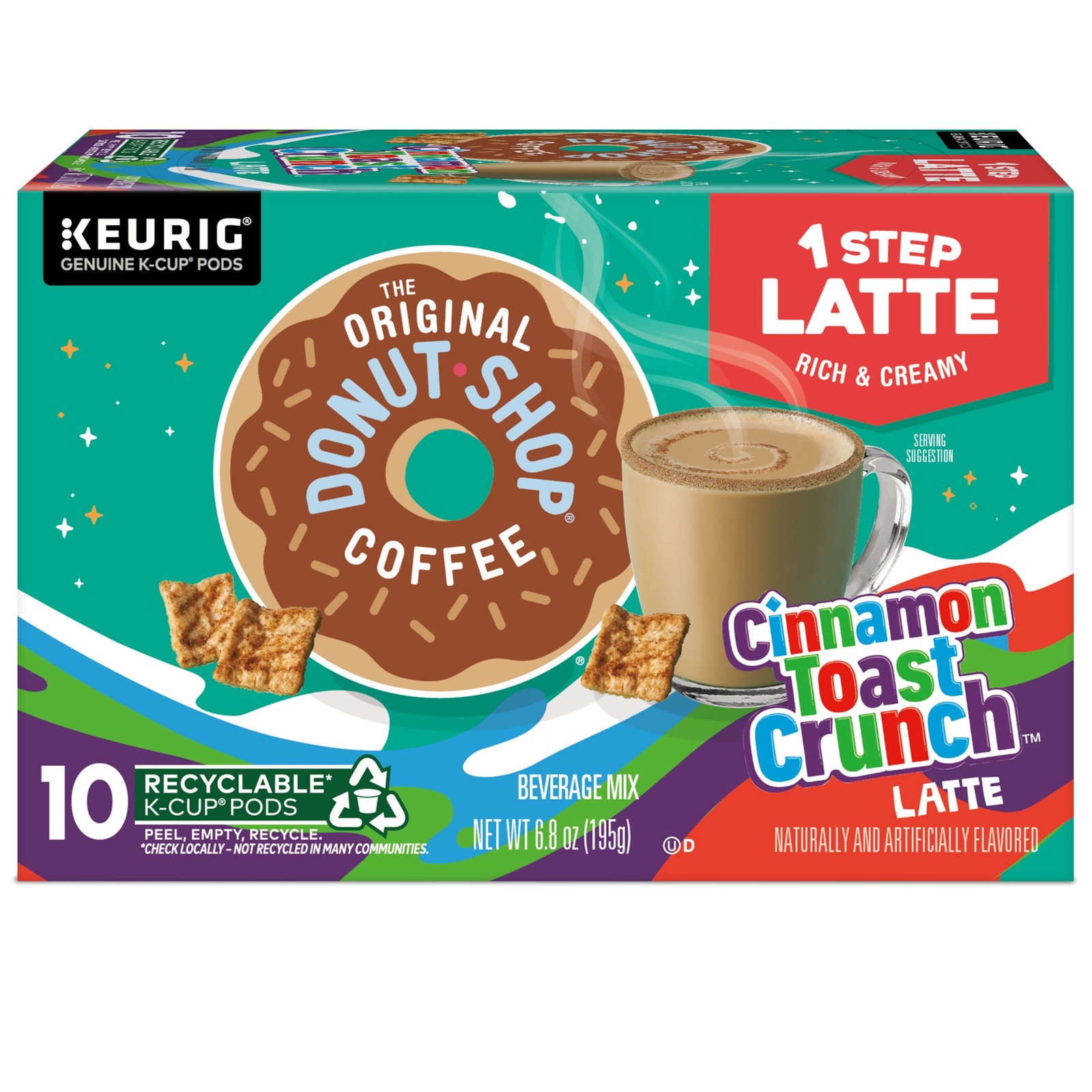 The Original Donut Shop Latte K-Cup | 10-Count, Cinnamon Toast Crunch