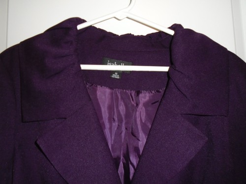 Isabella Purple long Sleeve Jacket & Skirt Suit Set Sz 16 EUC