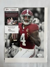 Photo 8 x 10 signée Jalen Milroe JSA COA Alabama Crimson Tide 2025 NFL Draft