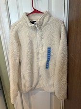 NWT Women  s Eddie Bauer Mixed Media Fleece Jacket, Cream Color-Large SKU TR48