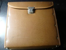 12" LP RECORD CARRYING HOLDER CASE BROWN FAUX LEATHER