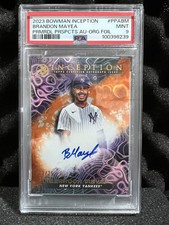 BRANDON BRANDO MAYEA 2023 Bowman Inception Primordial Orange Foil AUTO /25 PSA 9