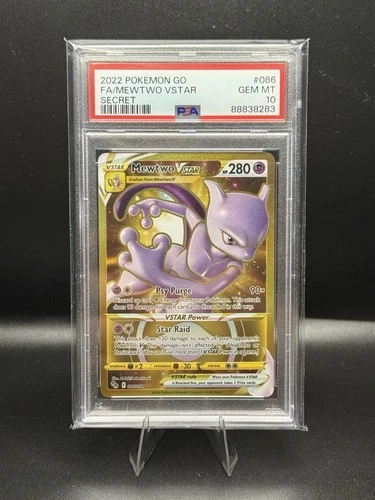 2022 POKEMON GO SECRET #086 FULL ART/MEWTWO VSTAR PSA 10