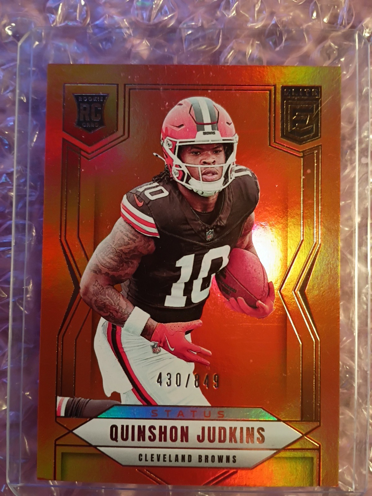 2025 Panini Donruss Elite - Quinshon Judkins #121 Status Metallic Orange /849 RC