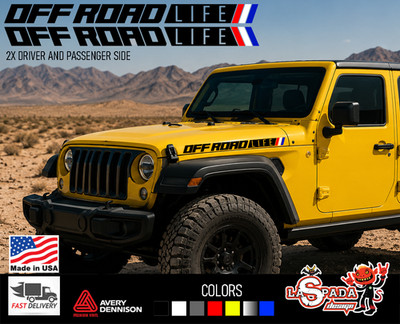 fits Jeep wrangler rubicon gladiator sahara mojave OFF ROAD LIFE hood sticker