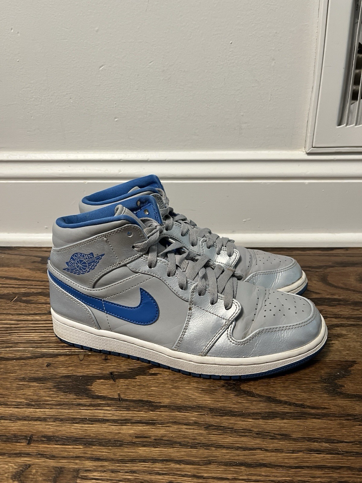 SAOLA Nike Air Jordan 1 Mid scarpa lupo grigio sport blu 554724 025 uomo taglia 8