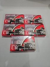 Maxell UR-90 Normal-Bias Cassette Tapes 90 Minutes Each X5
