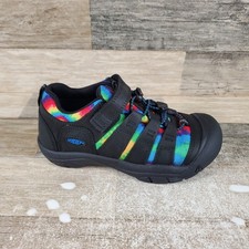 Keen Newport Comfort Shoes Youth Sz 2 Black Original Tie Dye Lace-Lock Bungee