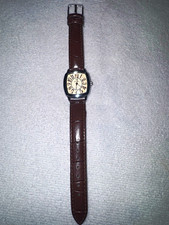 Valentino Rudy VR1016L Quartz Analog Wristwatch Beige Dial Brown Leather Band