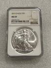 2015 SILVER EAGLE NGC MS 69 ~~ BROWN LABEL  ~~ NO SPOTS ~~ PRISTINE   (010)
