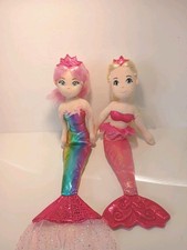 Aurora Sea Sparkles Mermaids Lot Of 2 Princess Soft Plush Dolls 17