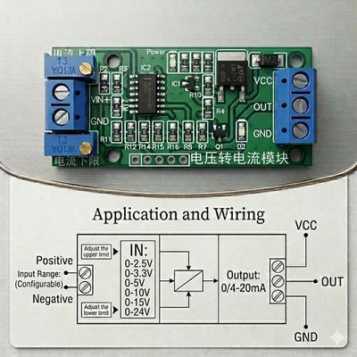Signal Konverter Spannung zu Strom 0-5V 0-10V 0-24V zu 0-20mA 4-20mA