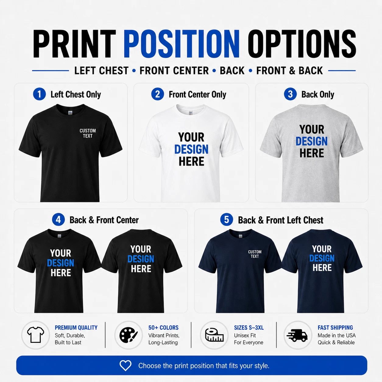 Custom T-Shirt Men’s Personalized tee Name Text Logo S-5XL 1 3 6 Pack Wholesale image 5