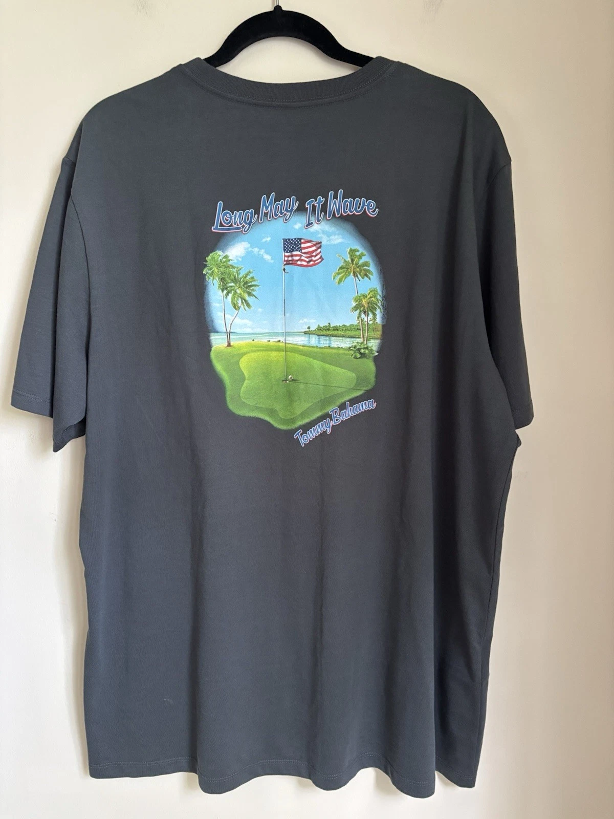 Tommy Bahamas T Shirt Golf Flag Long May It Wave Mens XL Travel Vacation Sports