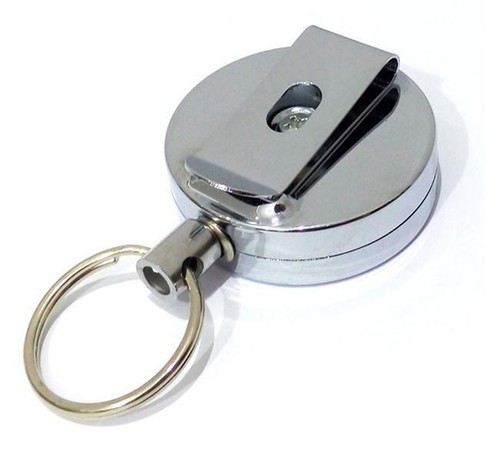 4pcs Waiter Keychain Rollmatic Stainless Steel Key Roller Belt Clip - Picture 3 of 4