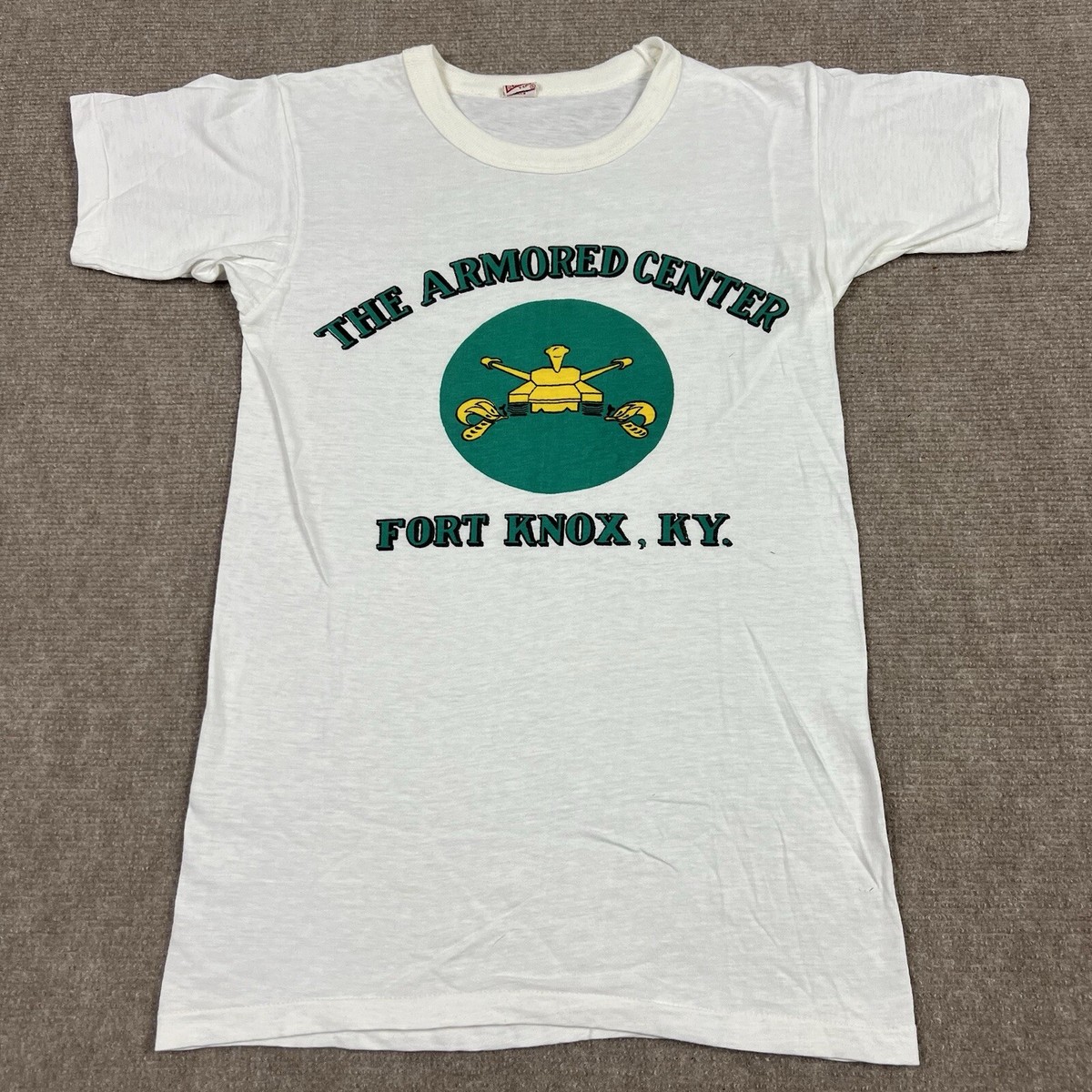 Vintage 50s Fort Knox Armored Center T Shirt Mens Small US