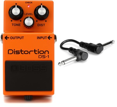 Boss DS-1 Distortion Pedal + Hosa CFS-106 Value Bundle