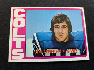 1972 Topps Football Card # 56 Jim O'Brien RC - Baltimore Colts (VG/EX)