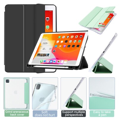 Smart Stand Case Cover For iPad 5/ 6th 7th 8th 9th Generation 10.2'' W/Pen Holder