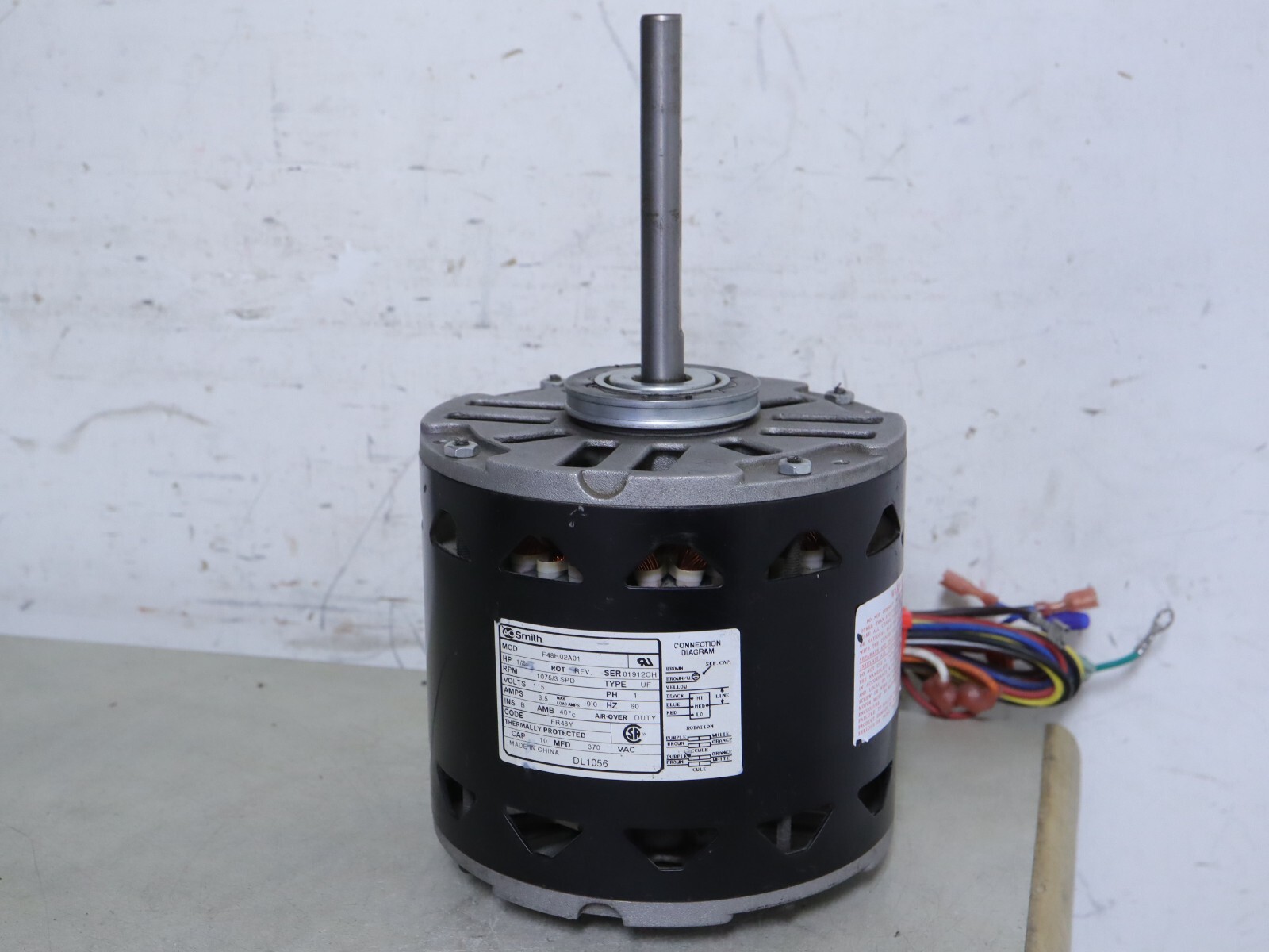 A.O. Smith F48H02A01 Furnace Blower Motor 1/2 HP 1075 RPM 3SPD 1PH 115V  60Hz | eBay