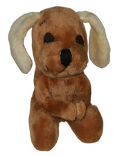 Vtg Dakin Hound Dog Plush 1977 9" Sleeping Brown Eyes Closed Soft Toy Sleepy