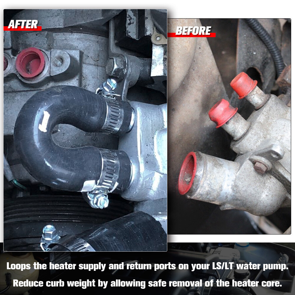 Silicone Heater Core Bypass loops Hose Coolant Crossover FOR LS1 LSX