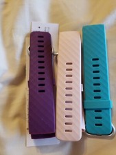 3 Wepro Waterproof Bands for Fitbit Charge 3 - Size Small - Pink, Purple, Teal