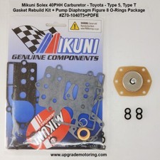 Mikuni Solex 40phh Carb Toyota Gasket Rebuild Kit Wpump Diaphragmfig 8 O-rings