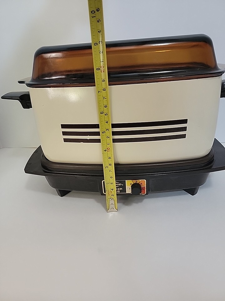 Vintage West Bend Slow Multi Cooker Griddle Grill W/ Lid 4 QT 5275