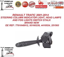 FOR RENAULT TRAFIC 2001-2014 STEERING COLUMN INDICATOR LIGHT SWITCH STALK